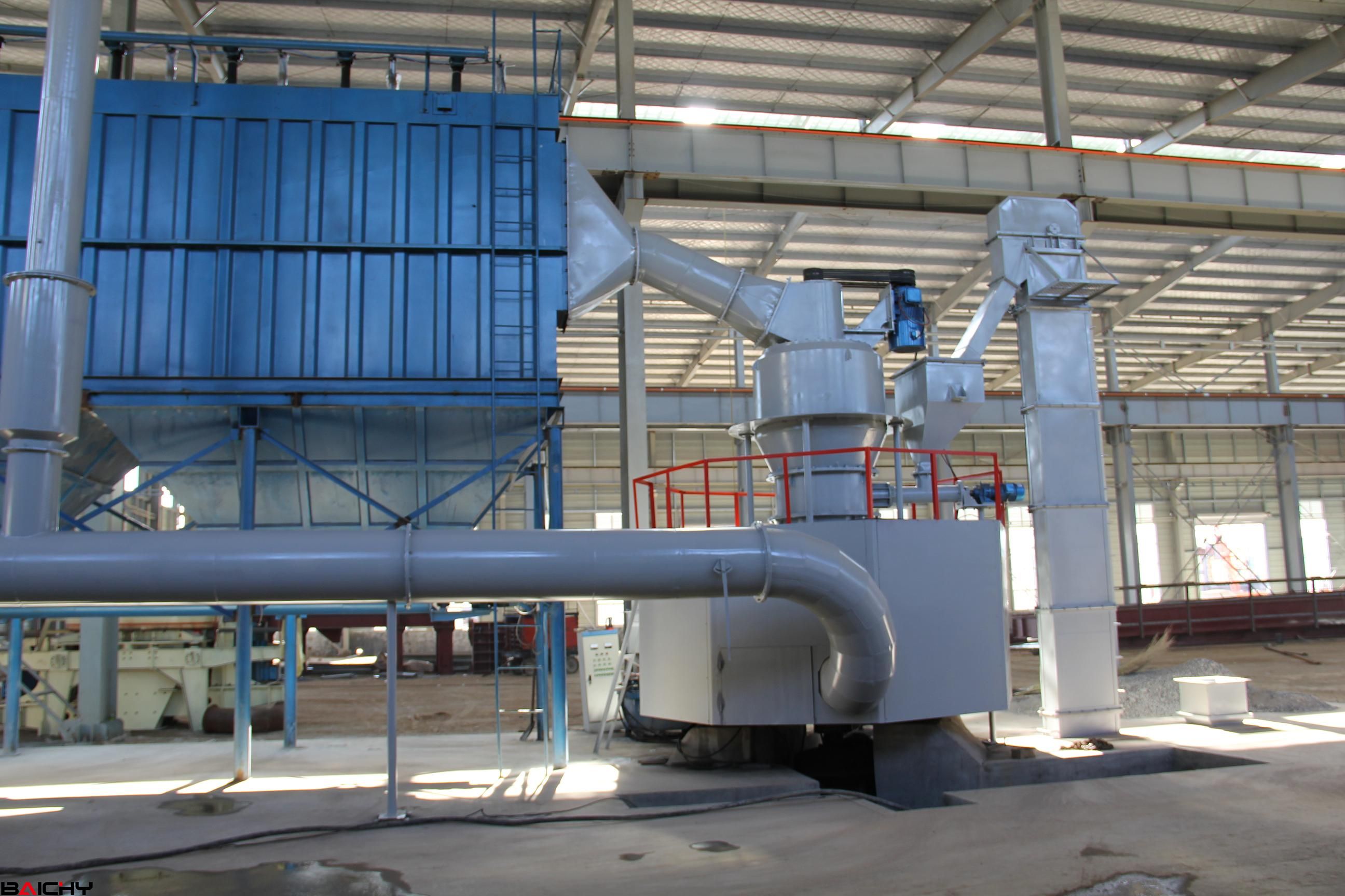 雙動力高壓磨粉機安裝調試現場